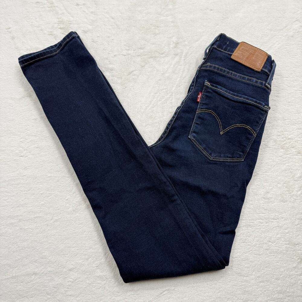 Levis 724 Jeans High Rise Straight Women’s W23 L30 23x30 Dark Wash Blue